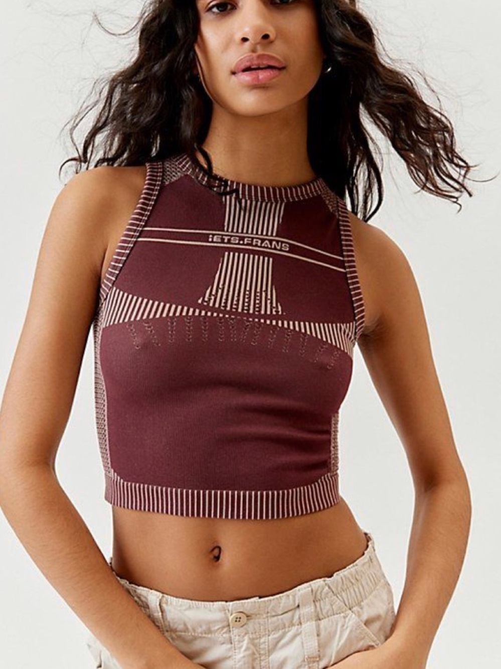 Urban Outfitters iets frans… Seamless Crop Tank Top Brown Women’s Small